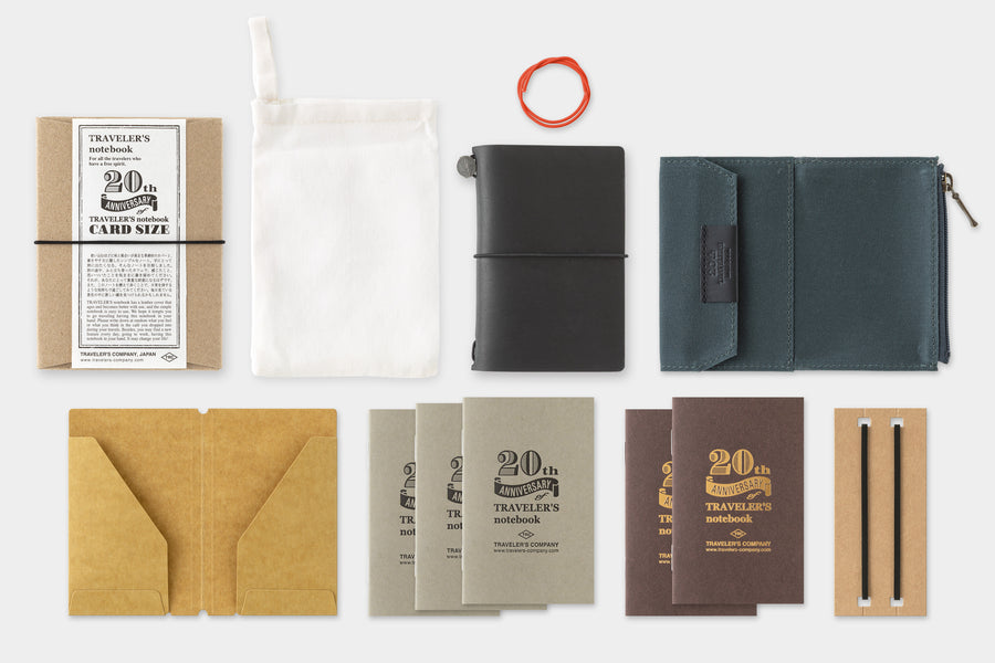 TRAVELER'S Notebook - Card Size - 20th Anniversary Set - Black - Limit 1 Per Person