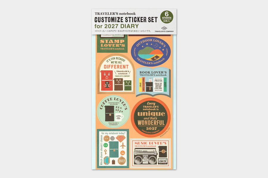 TRAVELER'S Notebook Customized Sticker Set for 2027 Diary
