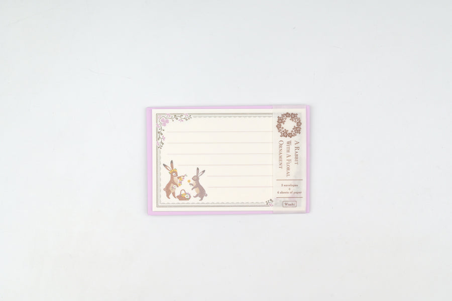 NB Letter Set - Ressa - A Rabbit with a Floral Ornament