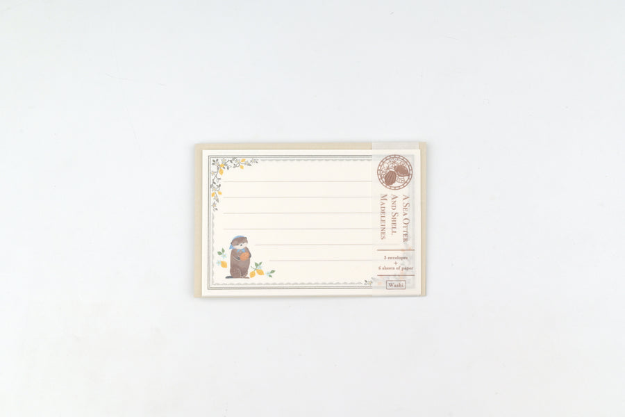 NB Letter Set - Ressa - A Sea Otter and Shell Madeleines