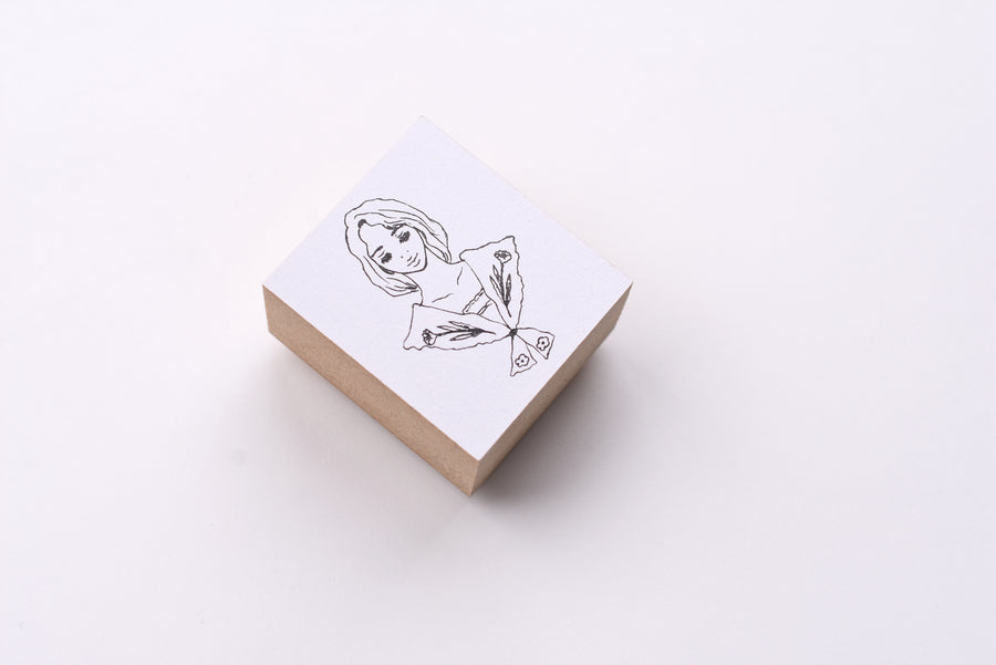 La Dolce Vita Rubber Stamp - Flower Scarf Girl
