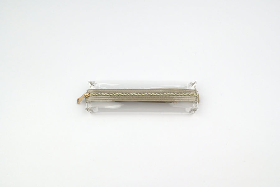Midori Book Band Pen Case - Transparent x Beige