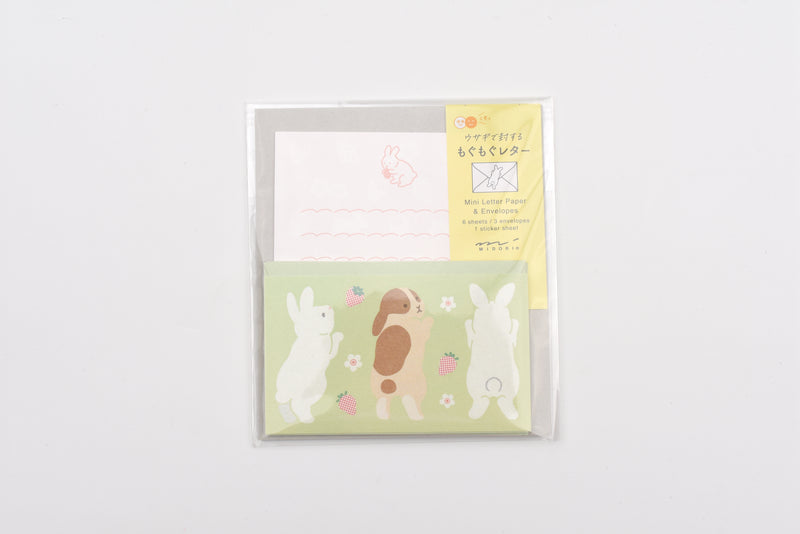 Midori Mini Letter Set with Stickers - Hungry Rabbit