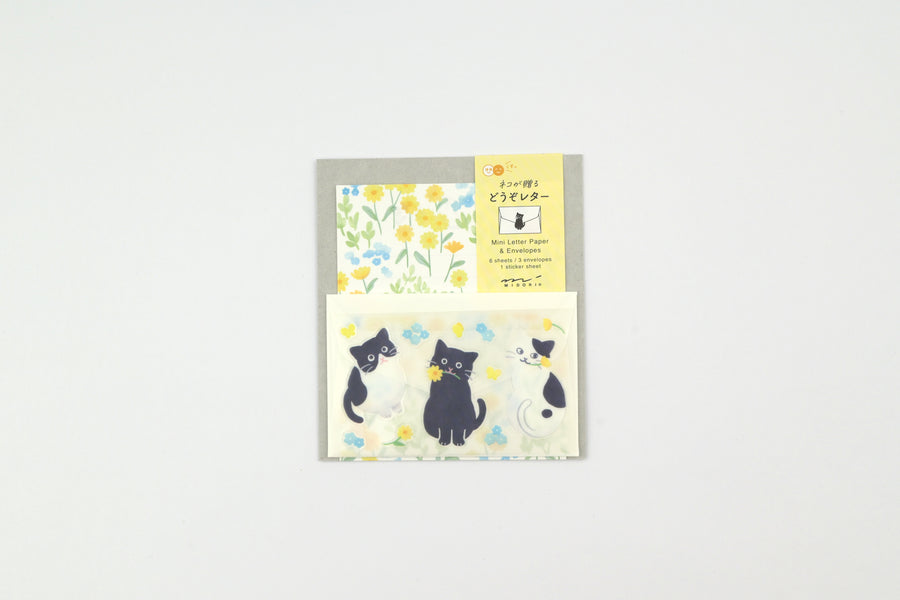Midori Mini Letter Set with Stickers - For You - Cat