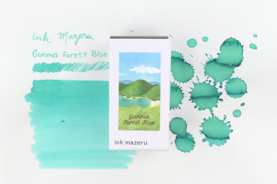 Ink Mazeru Ink Bottle - Gunma Forest Blue - 18 mL