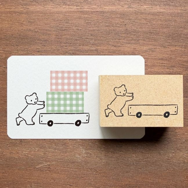 Stamp Marche Rubber Stamp - Labetomo - Bear Cart (Coming Soon)