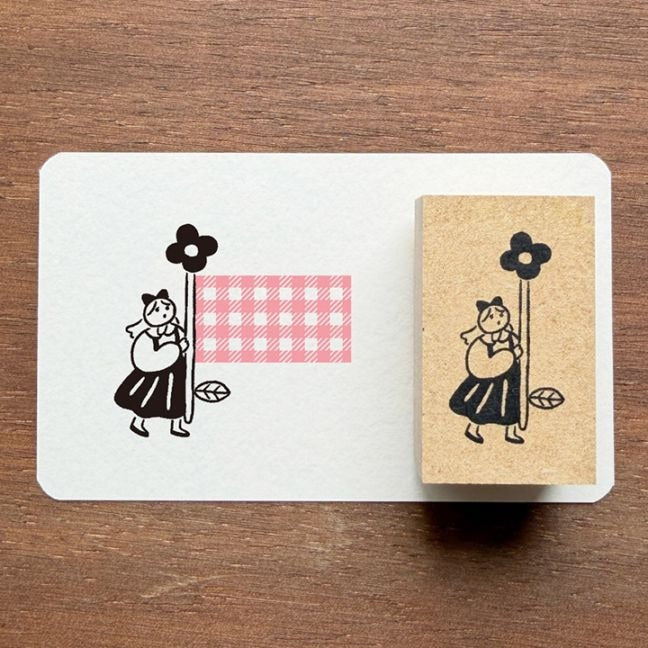 Stamp Marche Rubber Stamp - Labetomo - Girl Flag (Coming Soon)