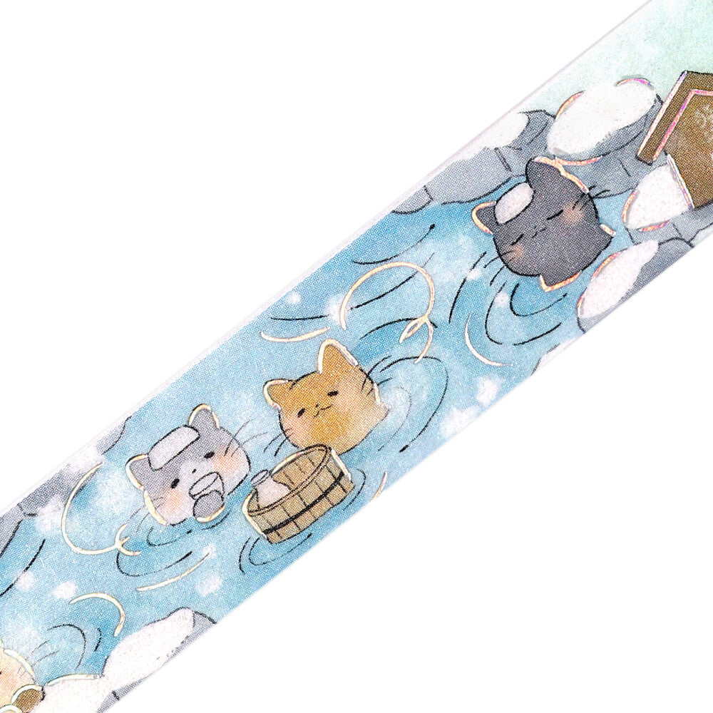 BGM Washi Tape - Foil Stamping Life - Cat Hot Spring