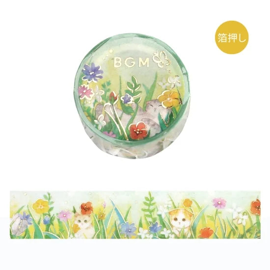 BGM Washi tape - Flowers and Cats - Afternoon Kitty