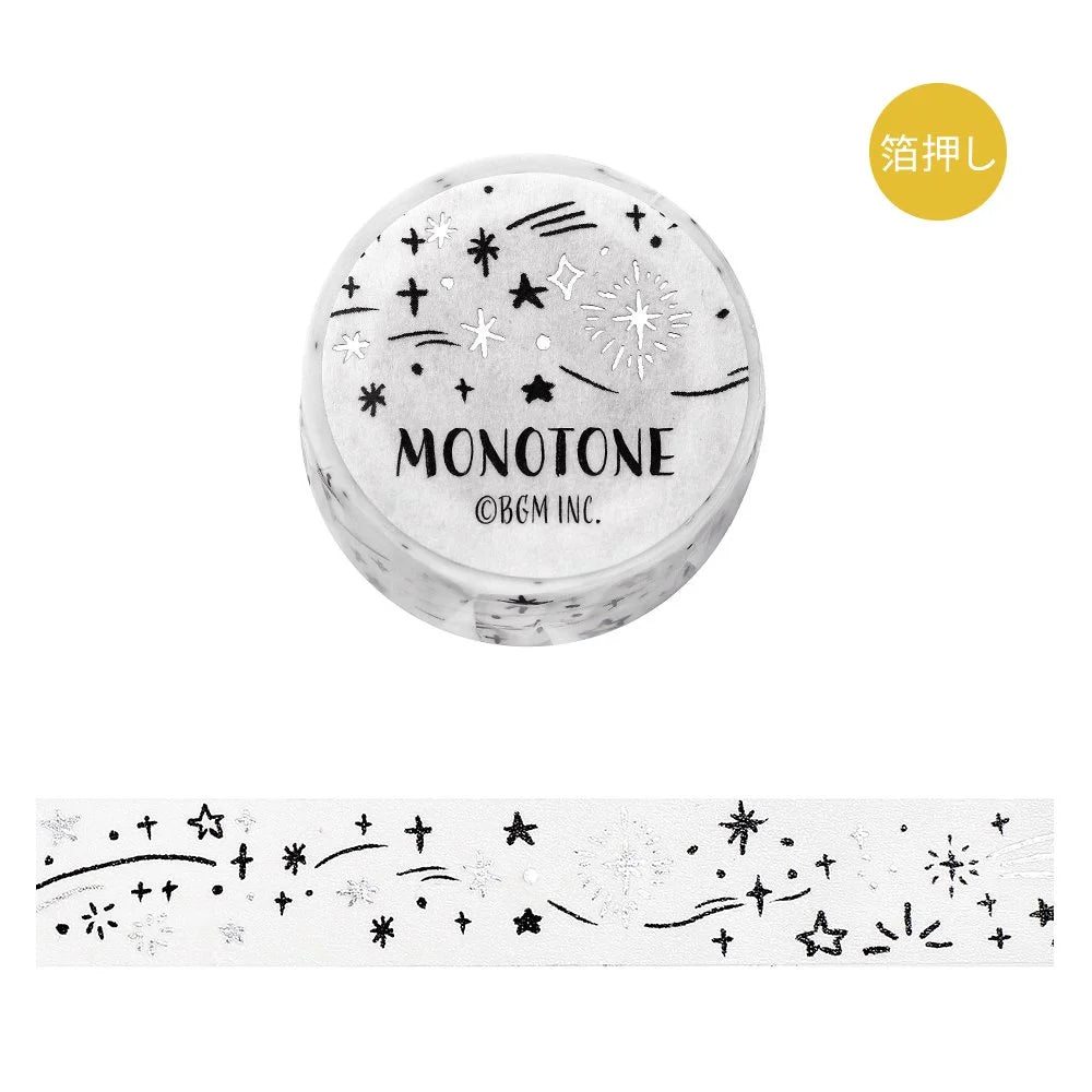 BGM Washi Tape - Foil Stamping Life - Monotone Starry Sky