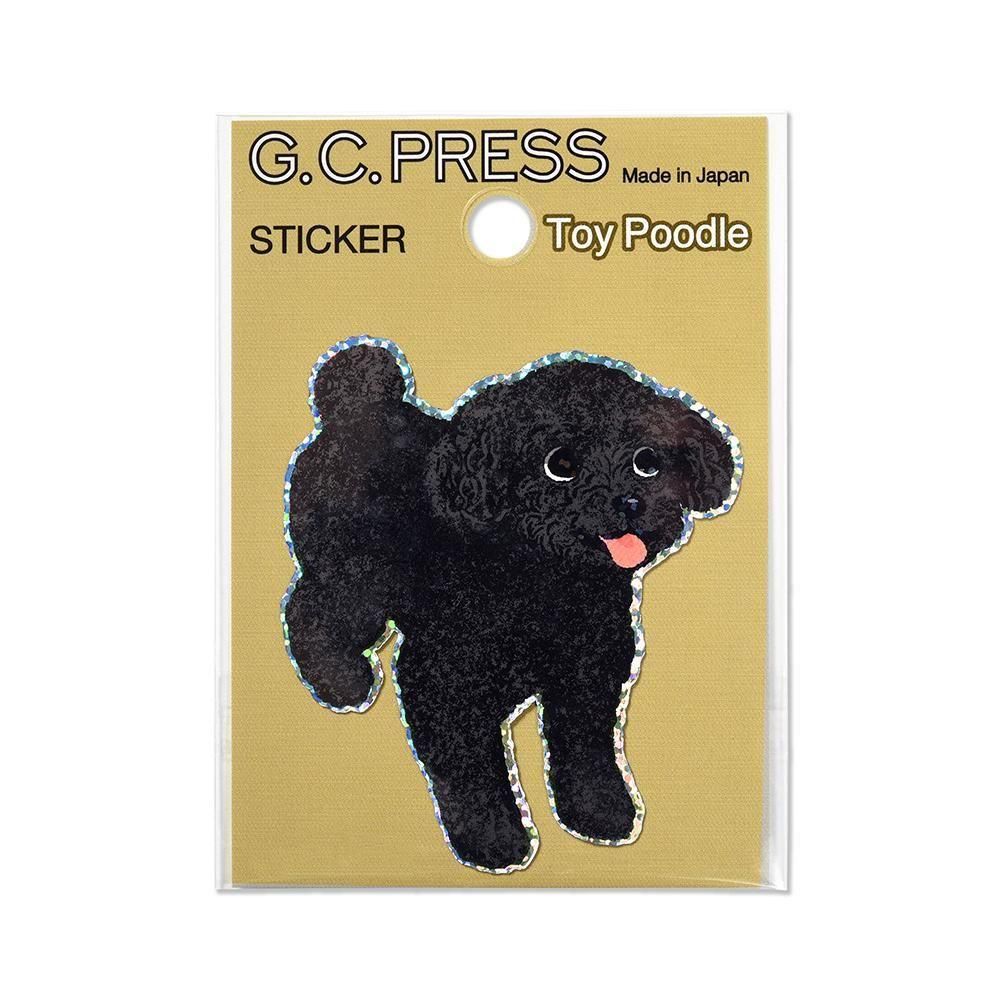 G.C. Press Die-cut Sticker - Toy Poodle - Black