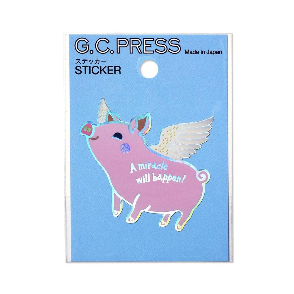 G.C. Press Die-cut Sticker - Flying Pig