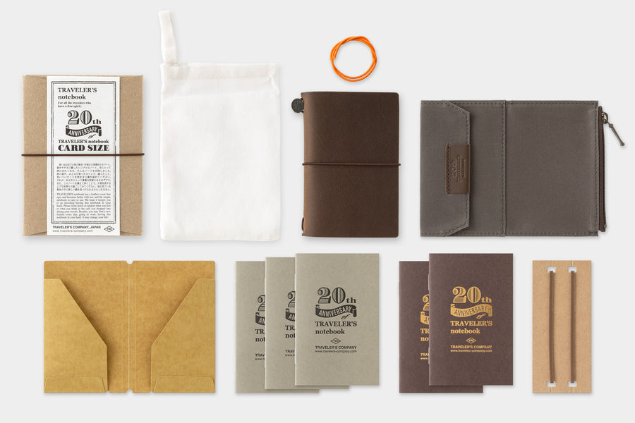 TRAVELER'S Notebook - Card Size - 20th Anniversary Set - Brown - Limit 1 Per Person