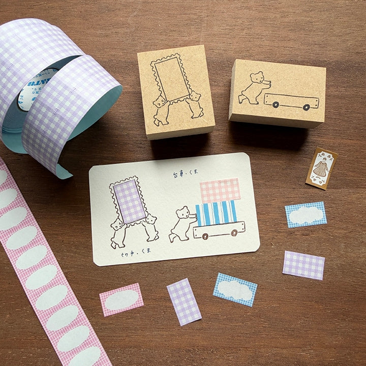 Stamp Marche Rubber Stamp - Labetomo - Bear Cart (Coming Soon)