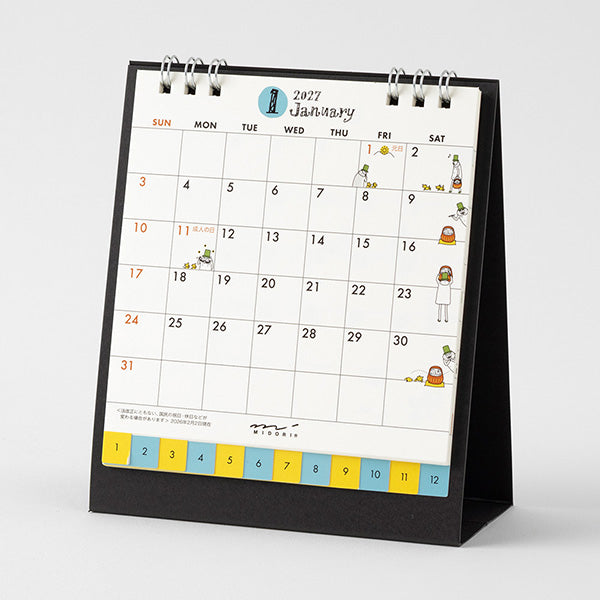 Midori Desk Ring Calendar - Ojisan - Small - 2027 (Coming Soon)