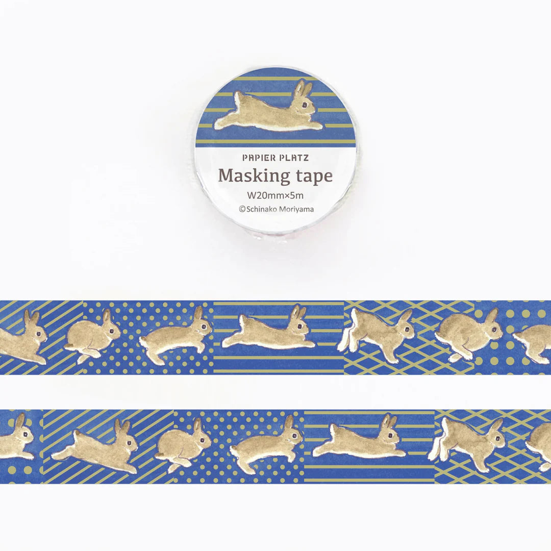 Papier Platz x Schinako Moriyama - Running Rabbit Masking Tape