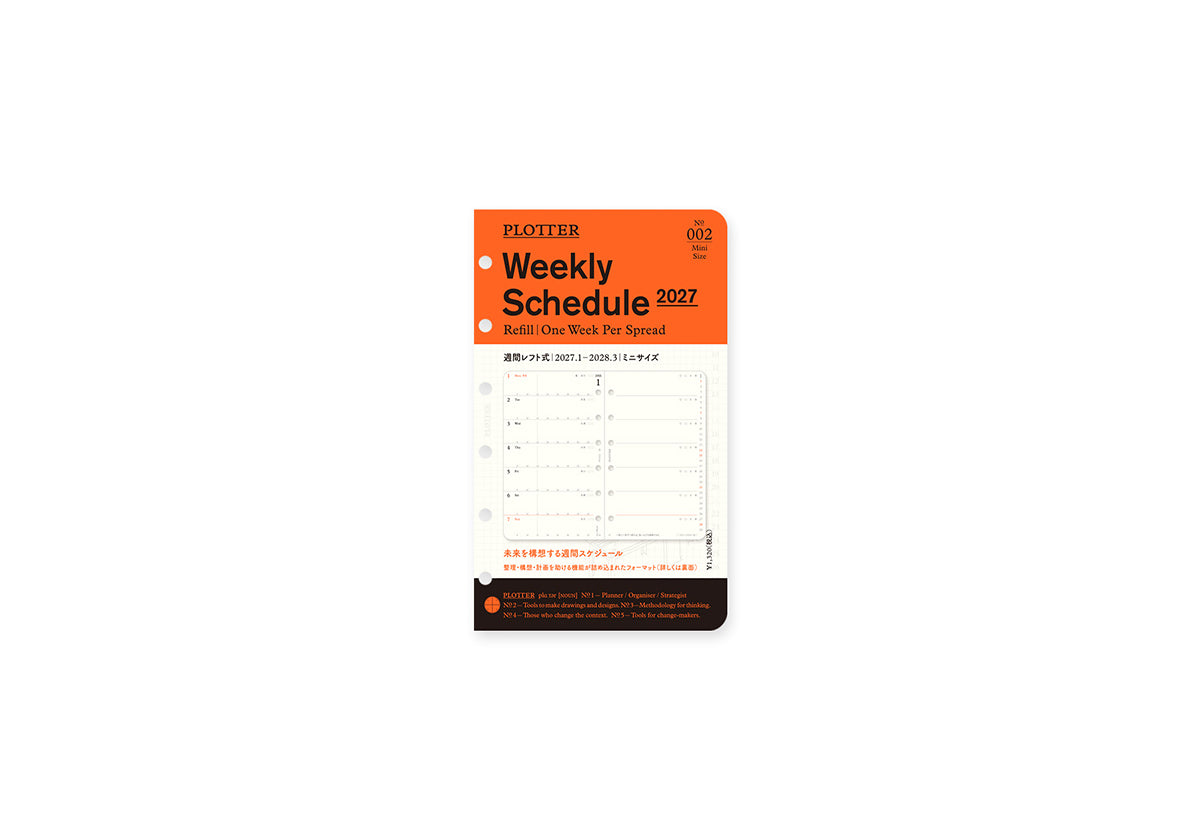 PLOTTER Schedule Refill 2027 - Weekly - Mini Size