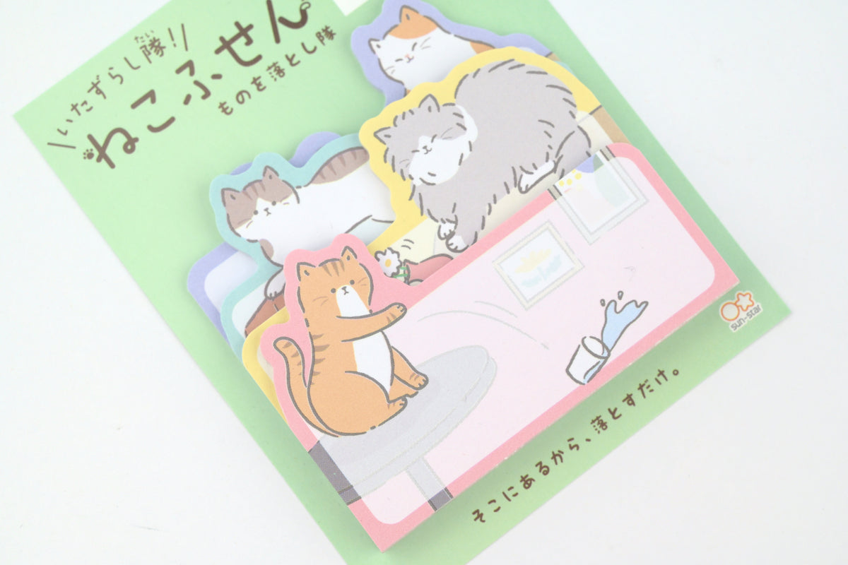 Sun-Star Sticky Notes - Mischief Squad - Cats Dropping Things