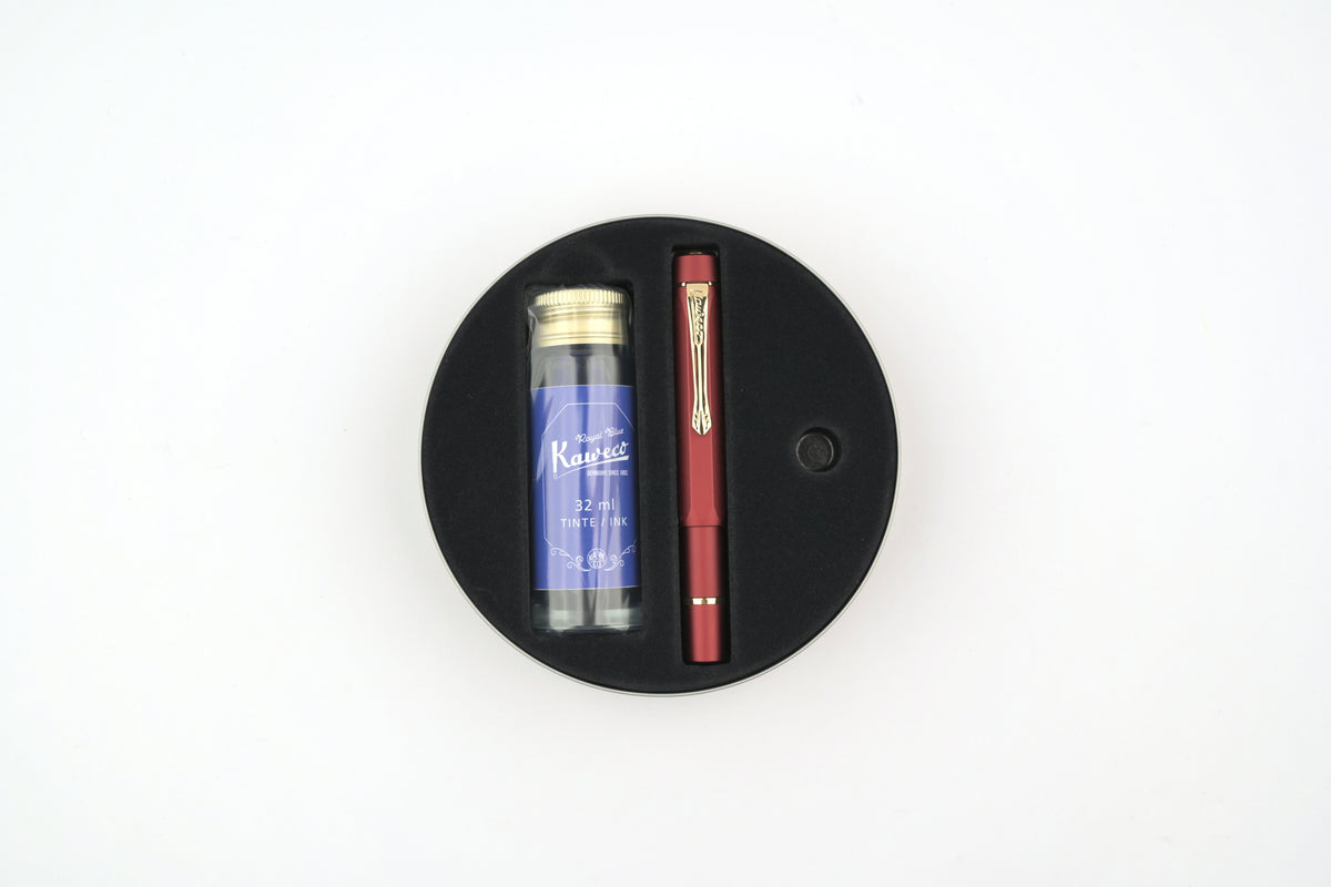 Kaweco PISTON AL Sport Fountain Pen - Starter Set - Bordeaux