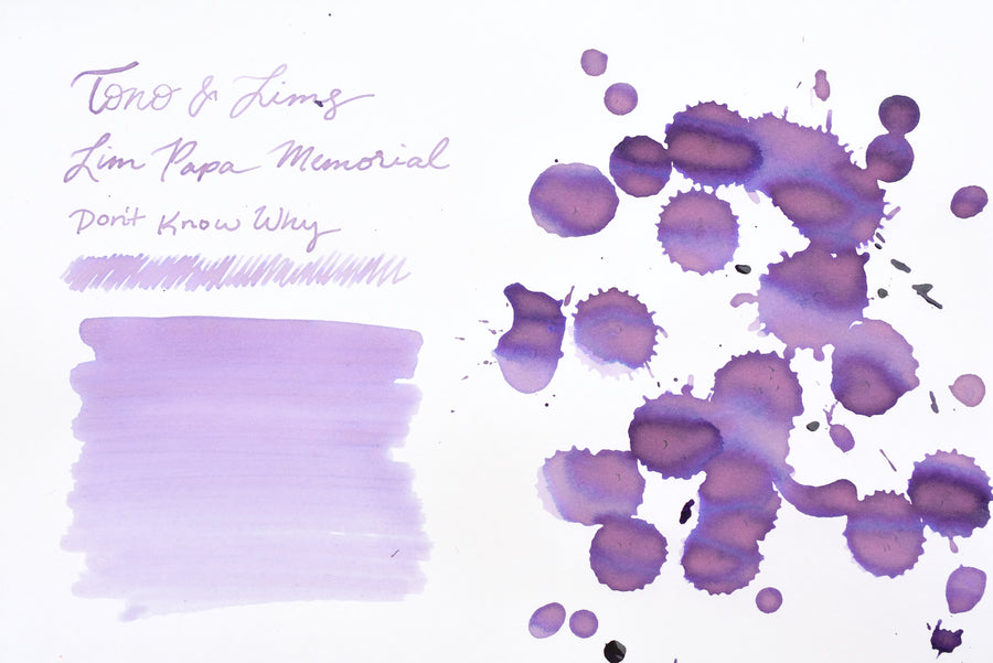 Tono & Lims Ink Bottle - Lim Papa Memorial - Don't Know Why - 30ml