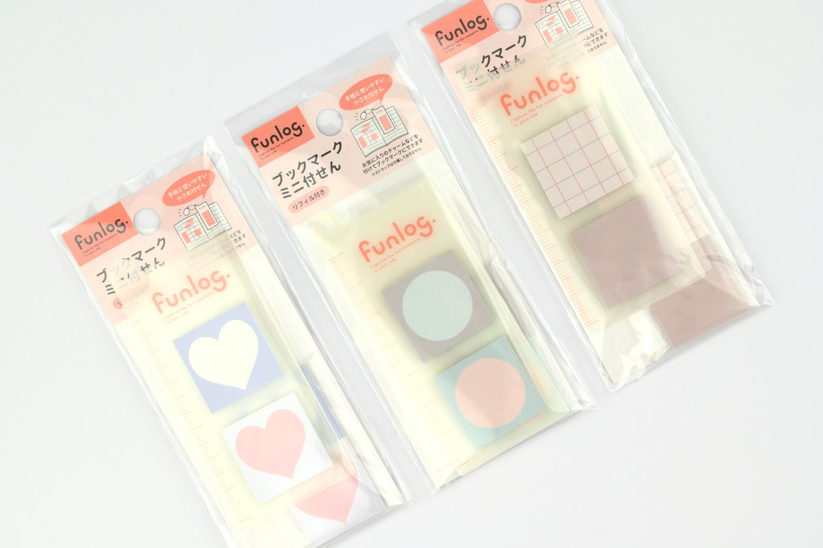 Mark's funlog Bookmark Mini Sticky Notes with Refill - Two Patterns