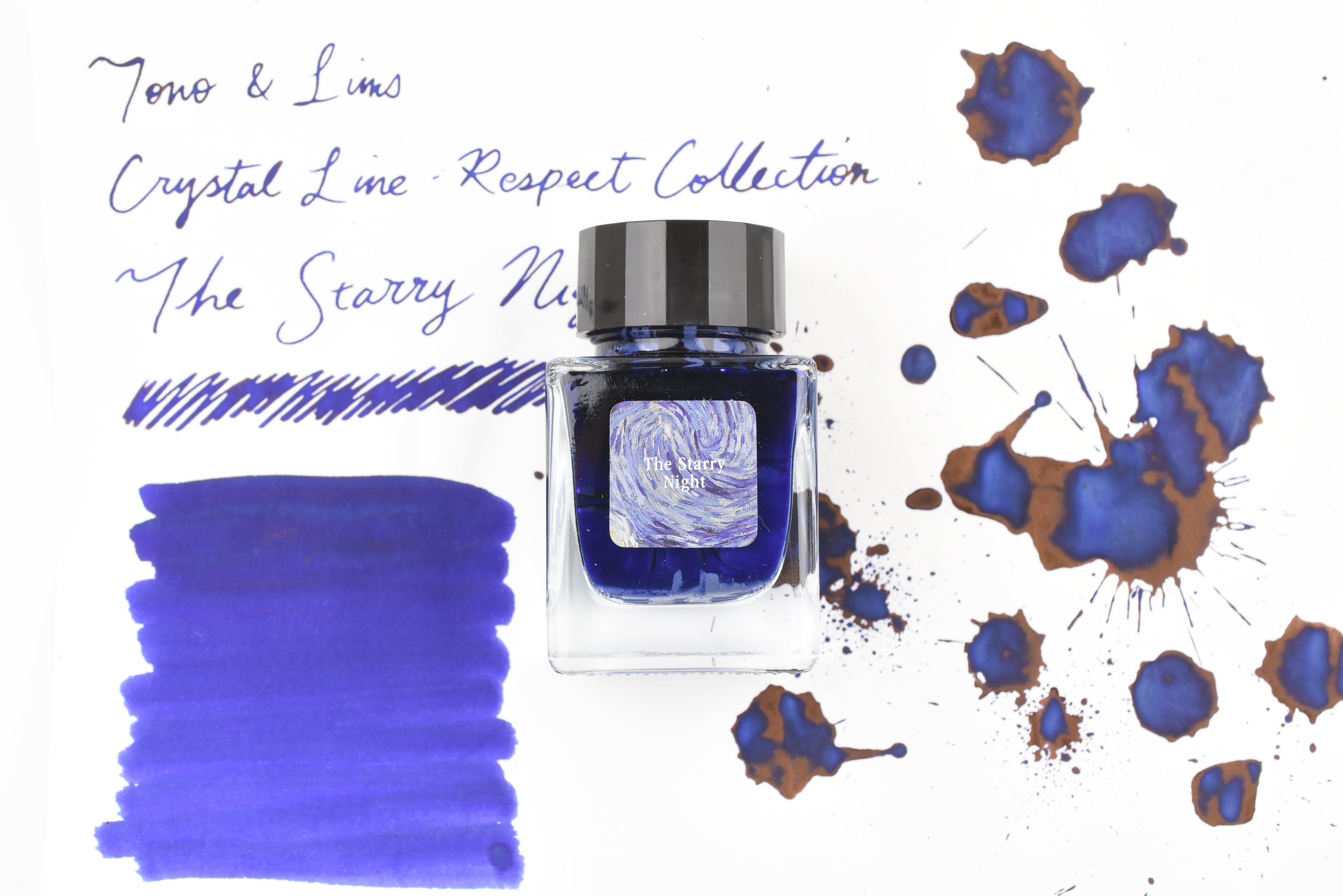 Tono & Lims Glass Pen Ink Bottle - Crystal Line - Respect Collection - The Starry Night - 30ml