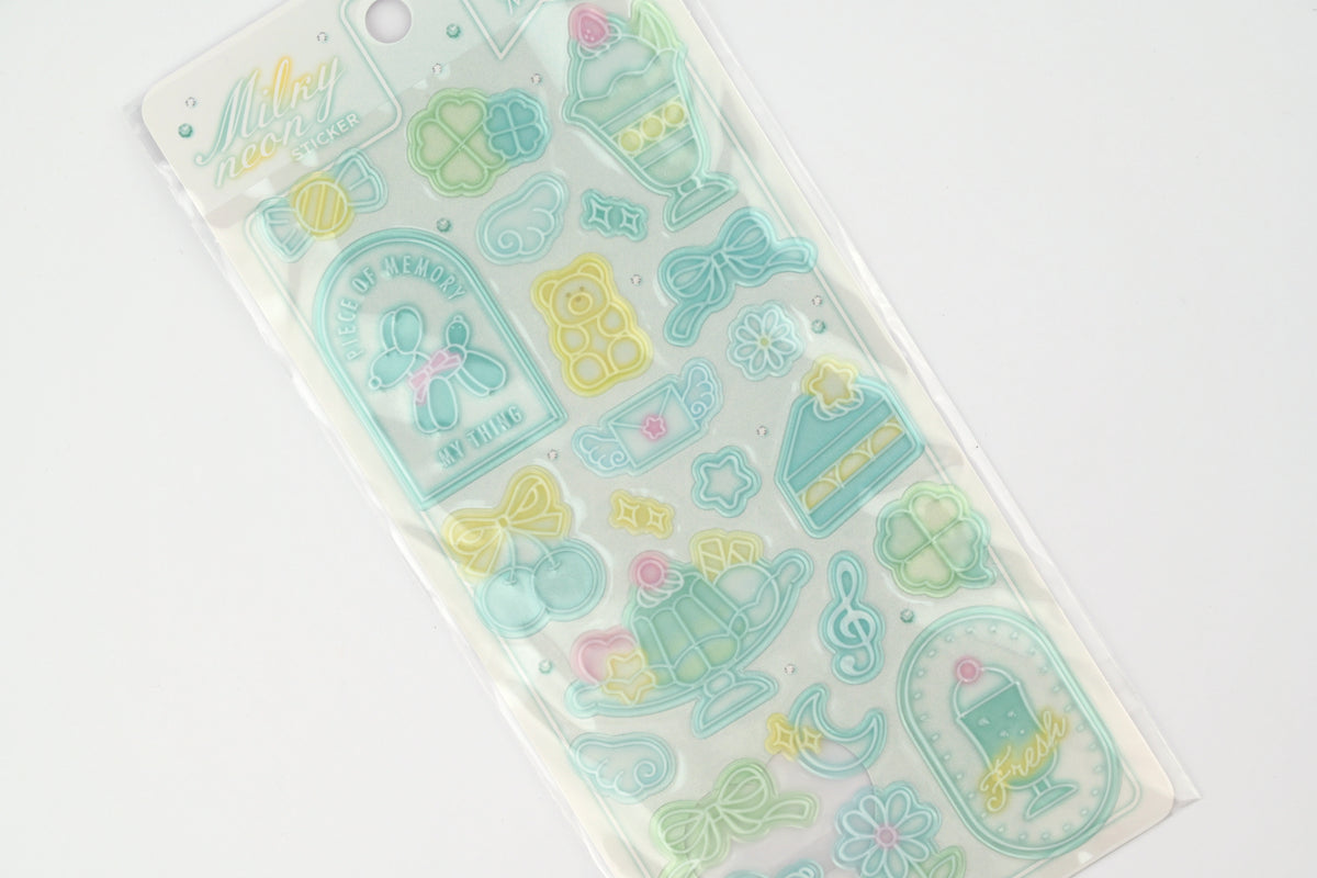 Q-Lia Milky Neon Stickers - Milky Mint