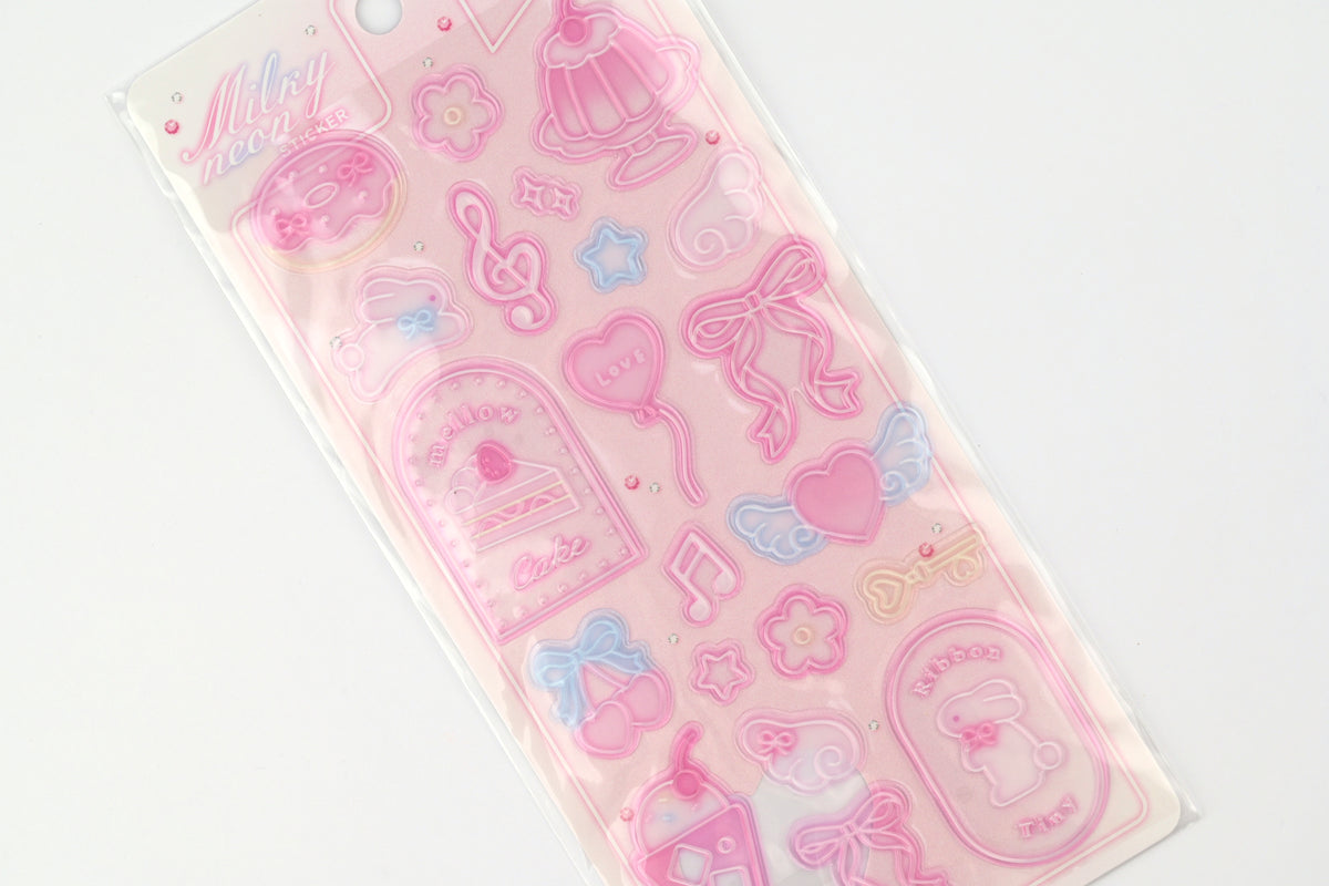 Q-Lia Milky Neon Stickers - Milky Pink