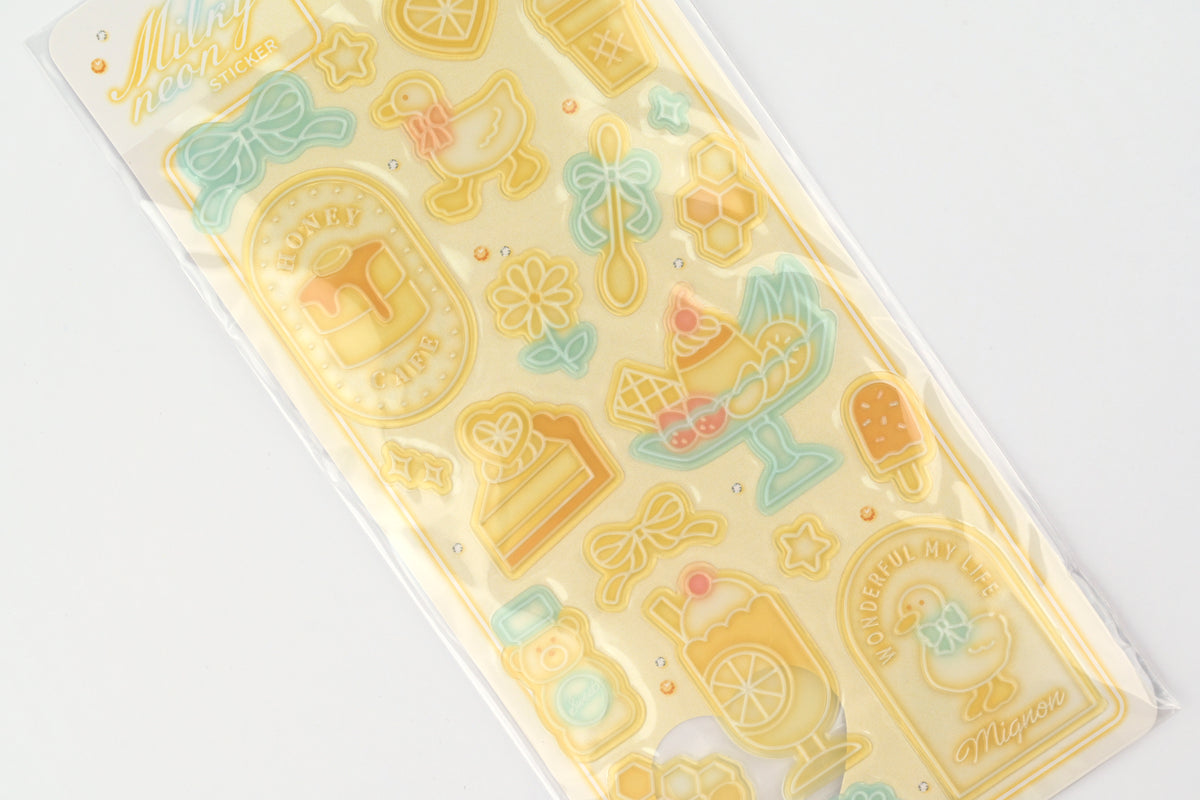 Q-Lia Milky Neon Stickers - Milky Yellow