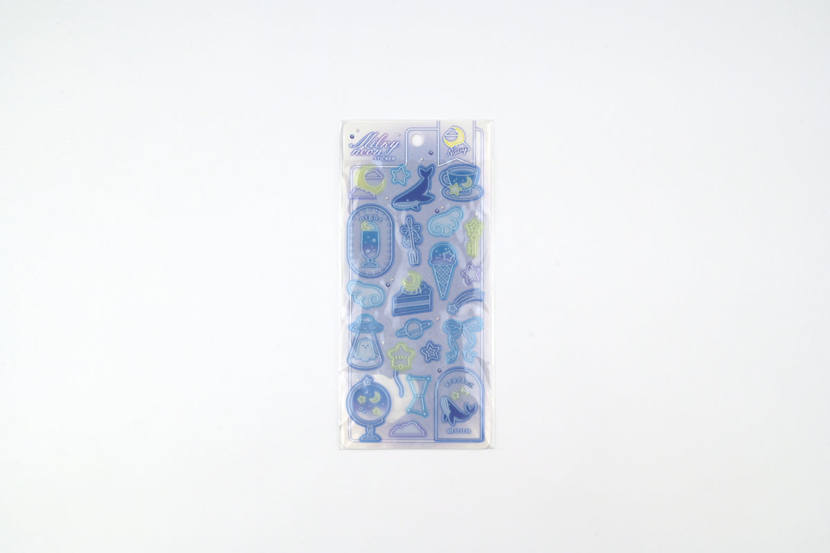Q-Lia Milky Neon Stickers - Milky Navy