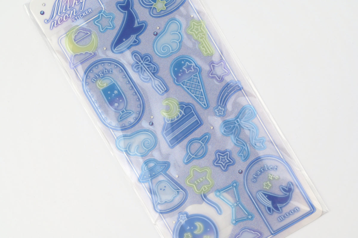 Q-Lia Milky Neon Stickers - Milky Navy