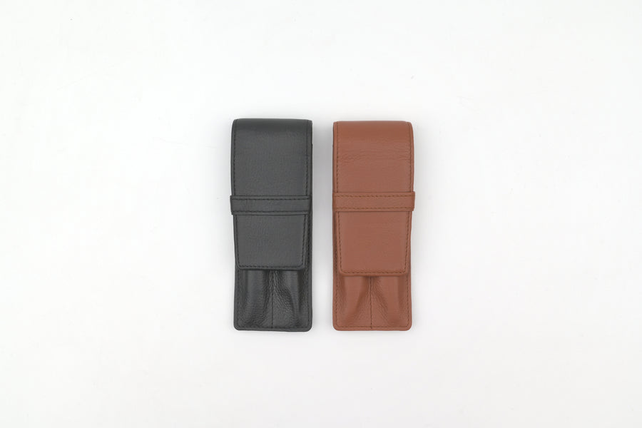 Slip-On OSL Leather Pen Case - Double