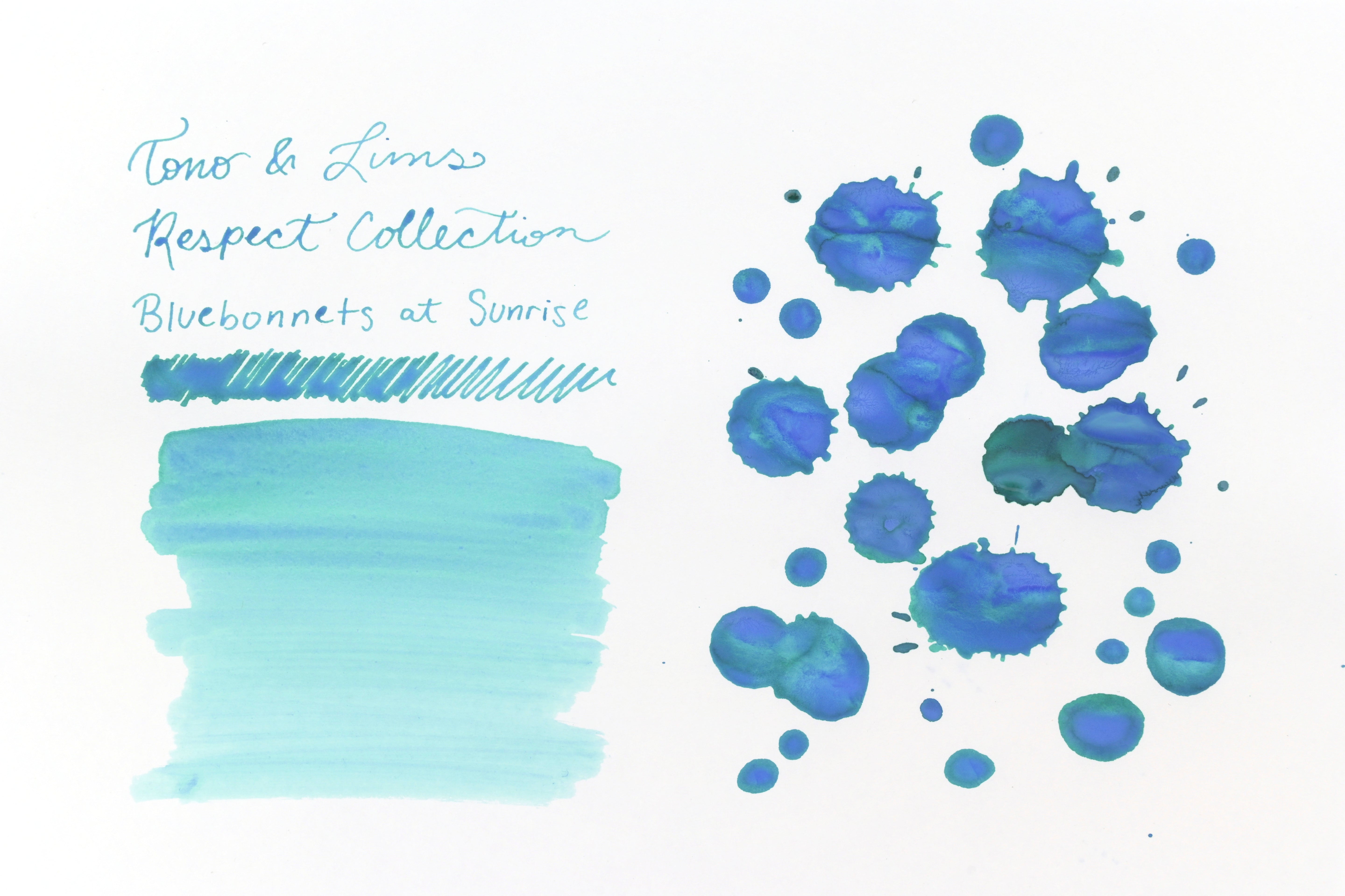 Tono & Lims Glass Pen Ink Bottle - Crystal Line - Respect Collection - Bluebonnets at Sunrise - 30ml