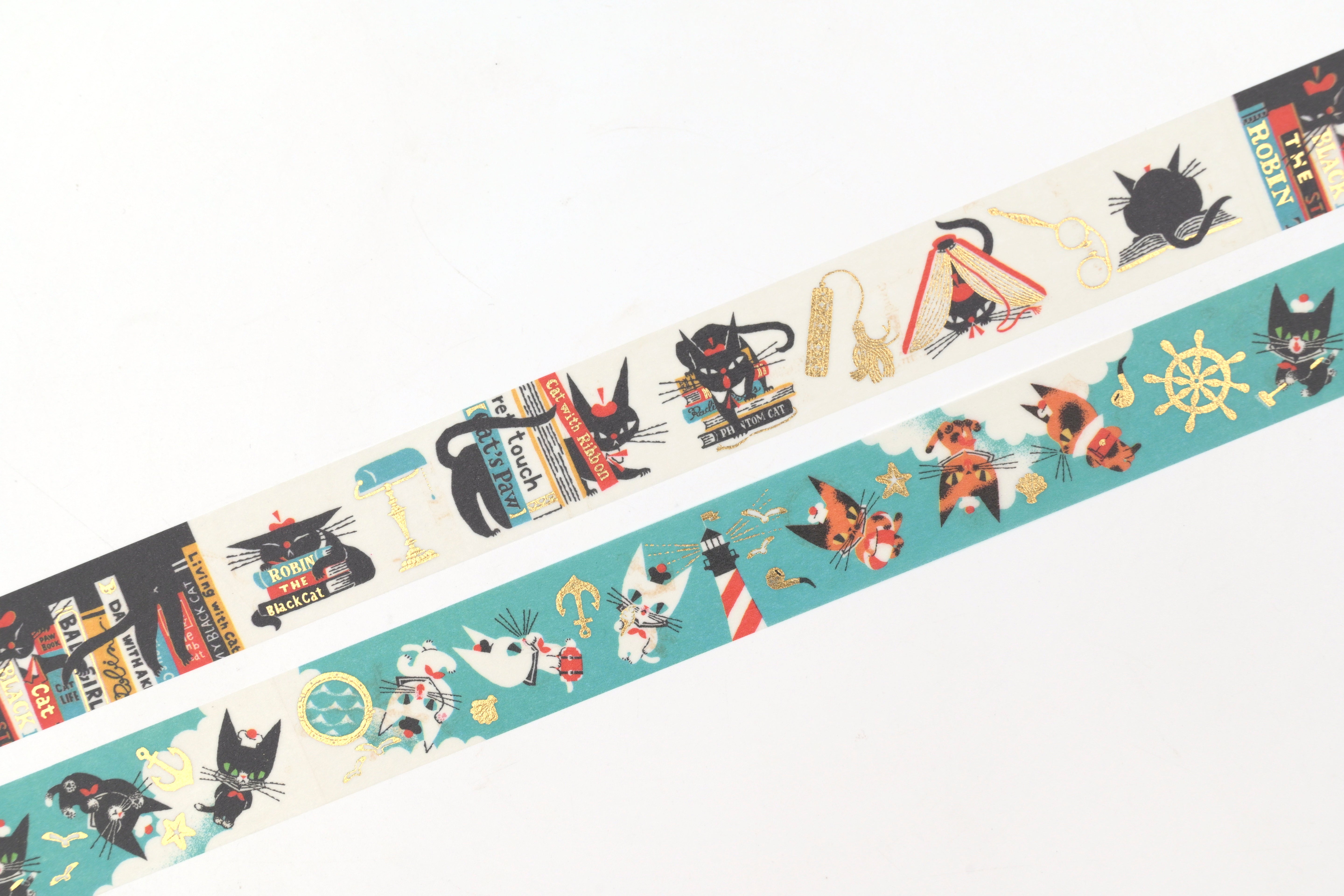 Cozyca - Black Cat Design Foil Stamping Washi Tape