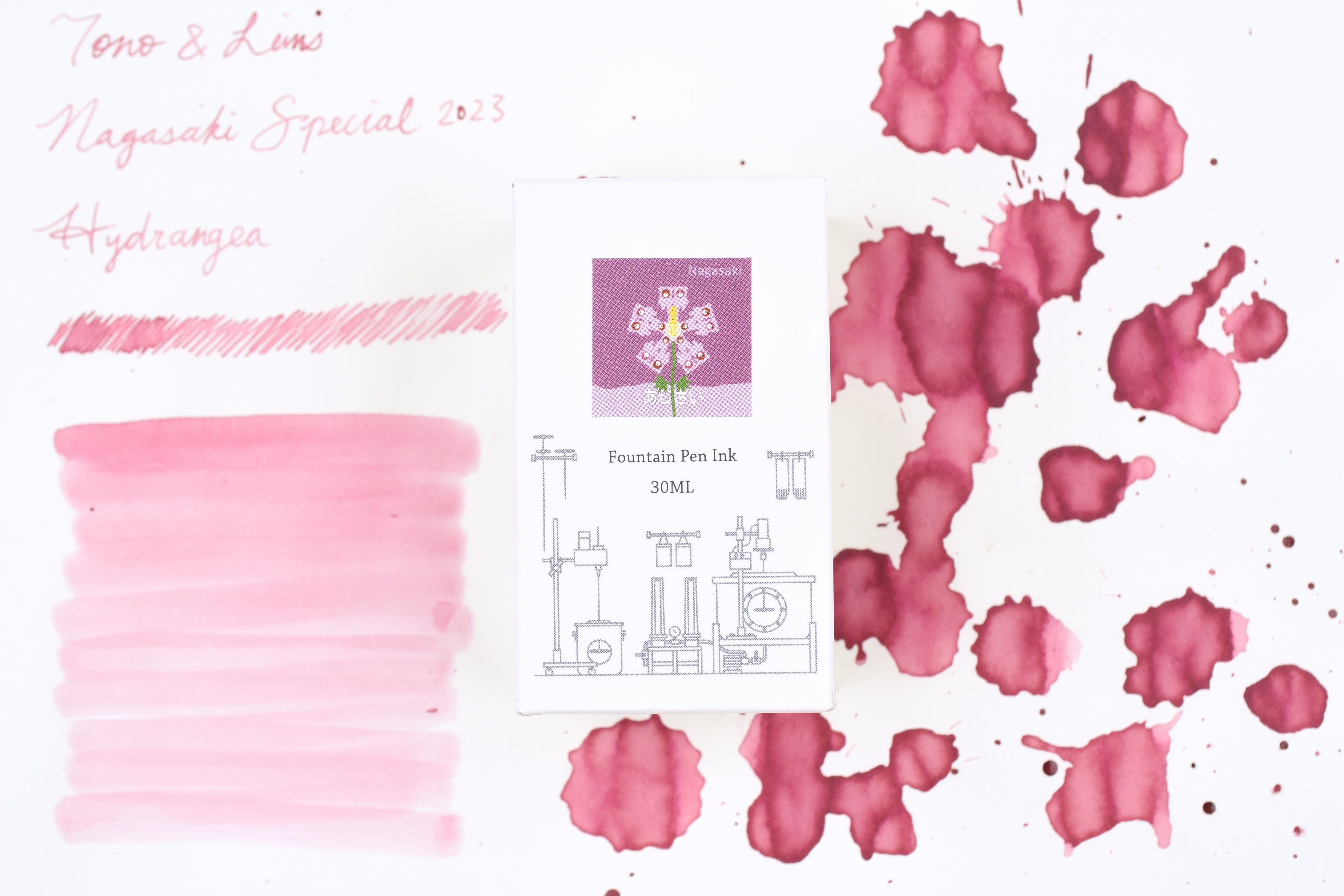 Tono & Lims Ink Bottle - Nagasaki Special 2023 - あじさい (Hydrangea) - 30ml