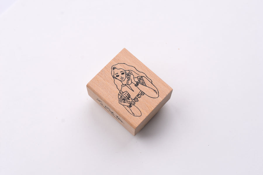 La Dolce Vita Rubber Stamp - Afternoon Tea Girl