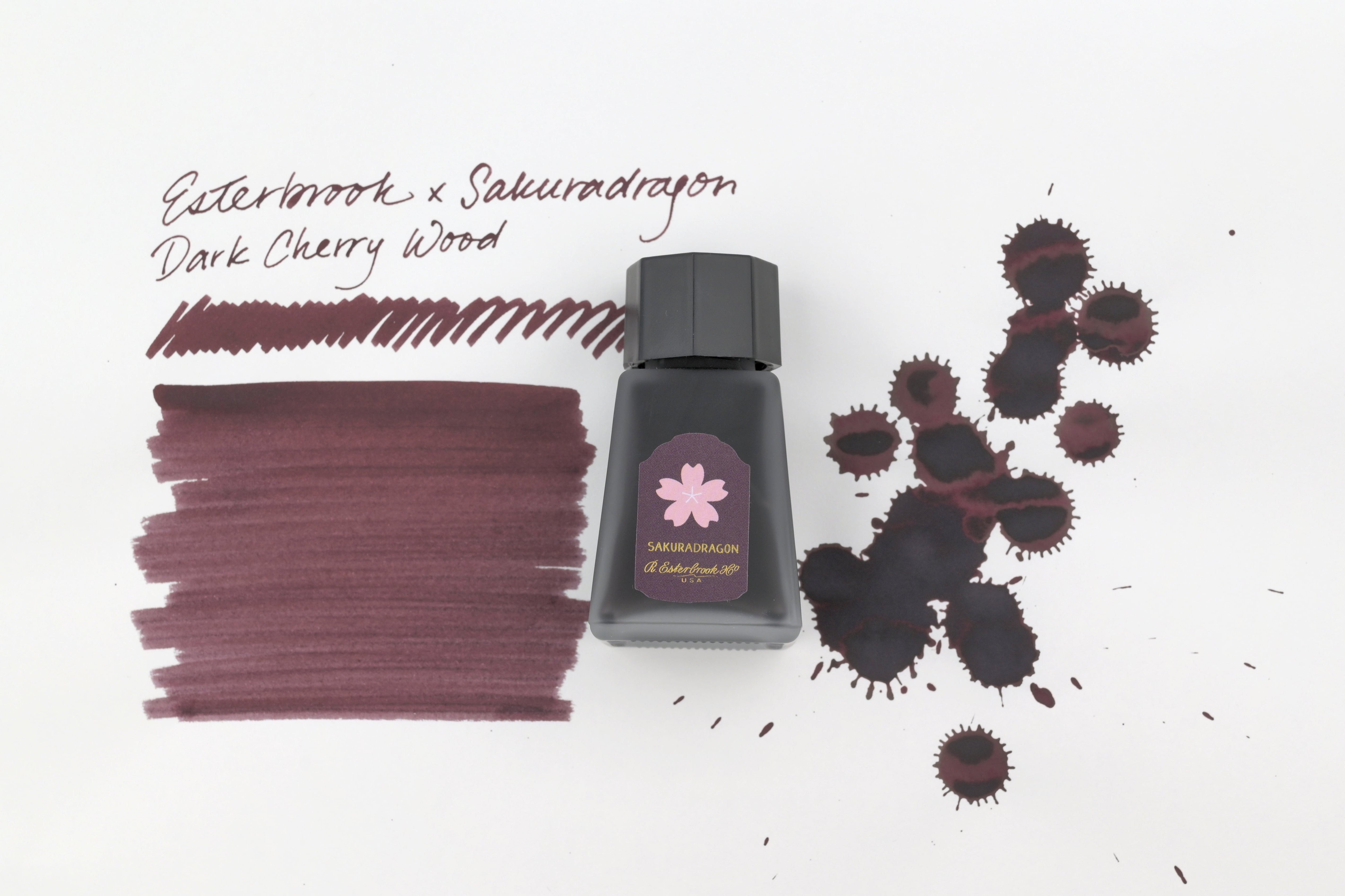 Esterbrook x Sakuradragon Ink - Sakura Street - Dark Cherry Wood - 30mL Bottle - Limited Edition