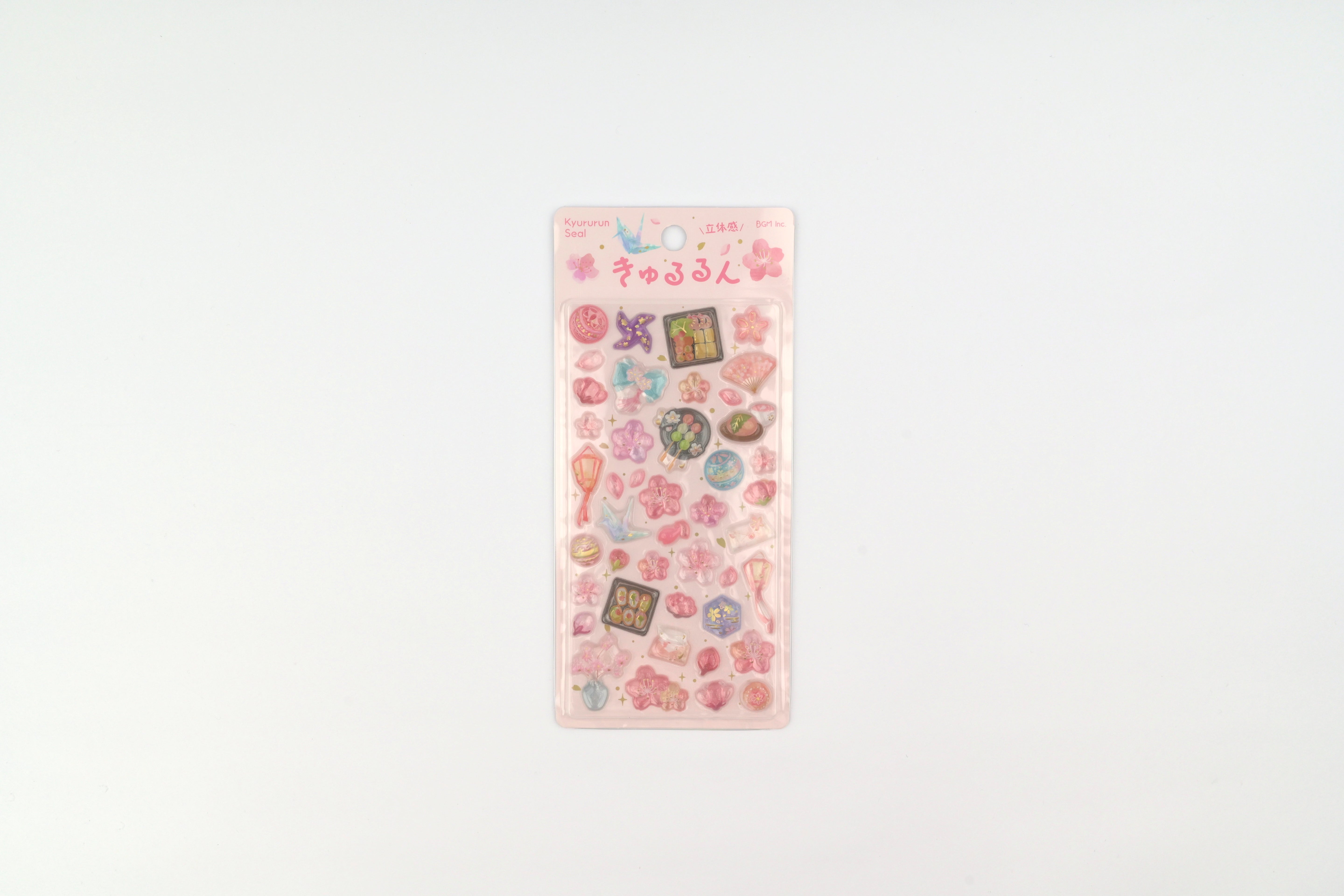 BGM 3D Sticker Sheet - Kyururun - Cherry Blossoms
