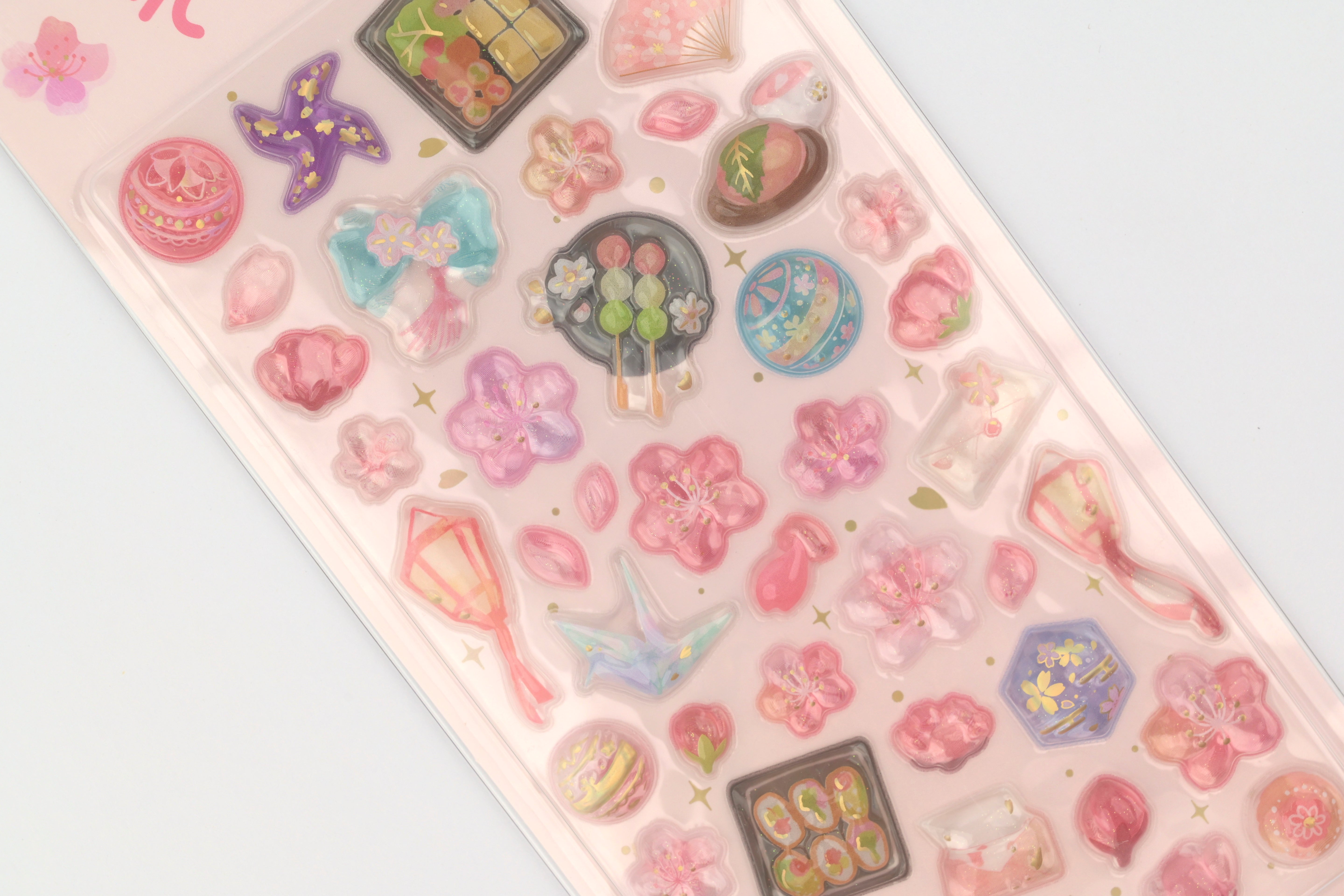 BGM 3D Sticker Sheet - Kyururun - Cherry Blossoms