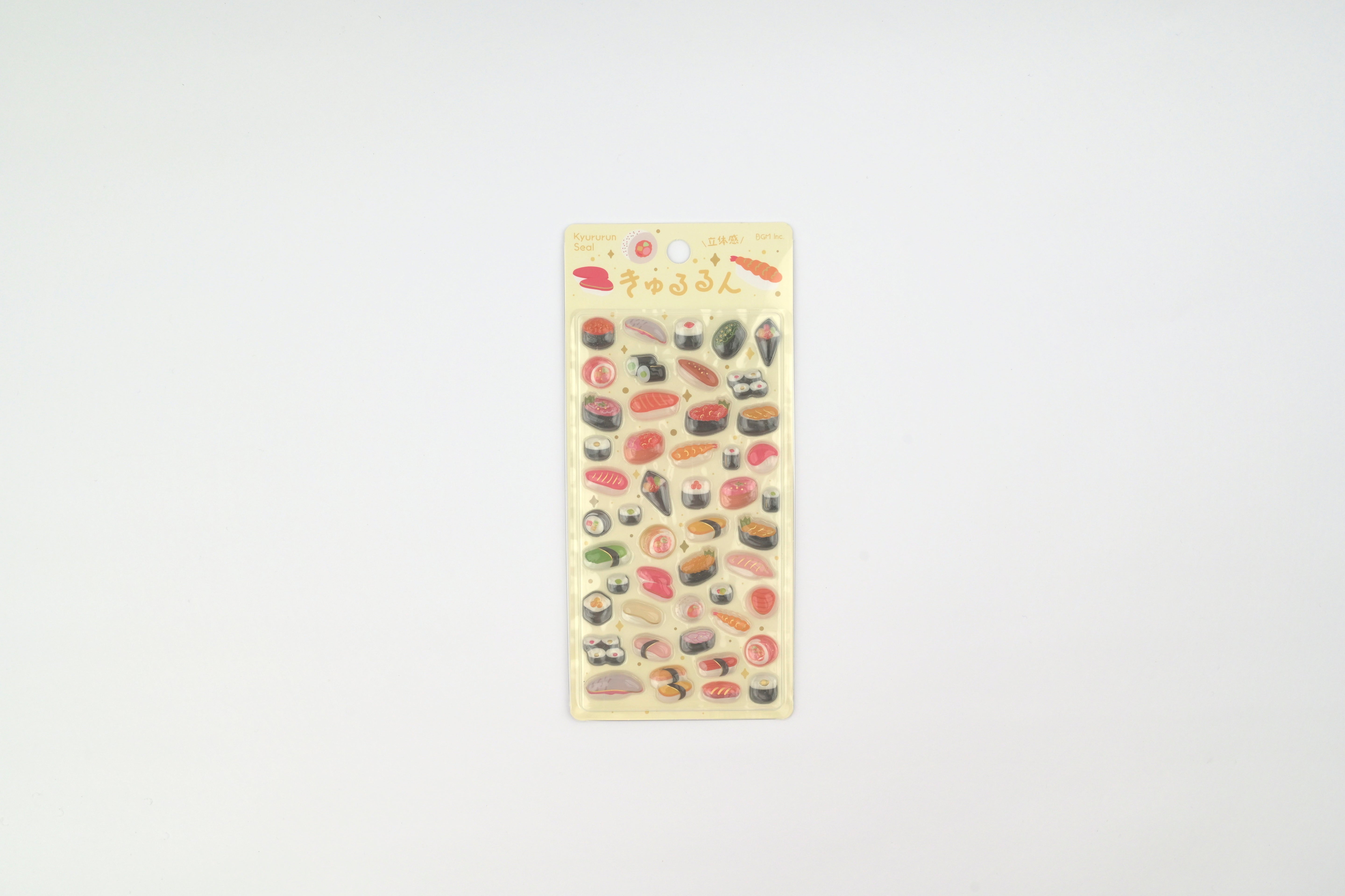 BGM 3D Sticker Sheet - Kyururun - Sushi