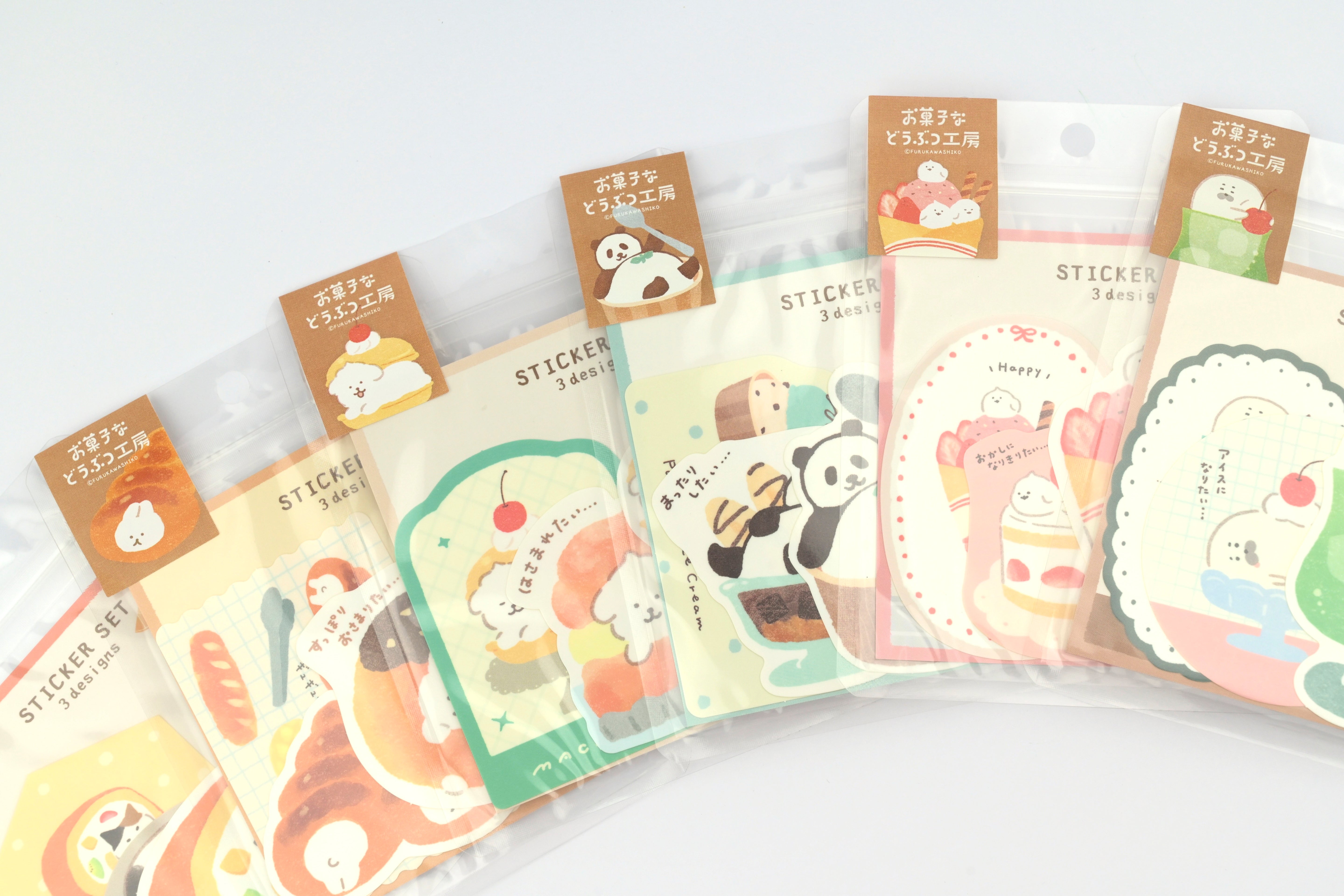 Furukawa Paper Stickers - Sweets Animal Workshop - Vol. 3 - Set of 3