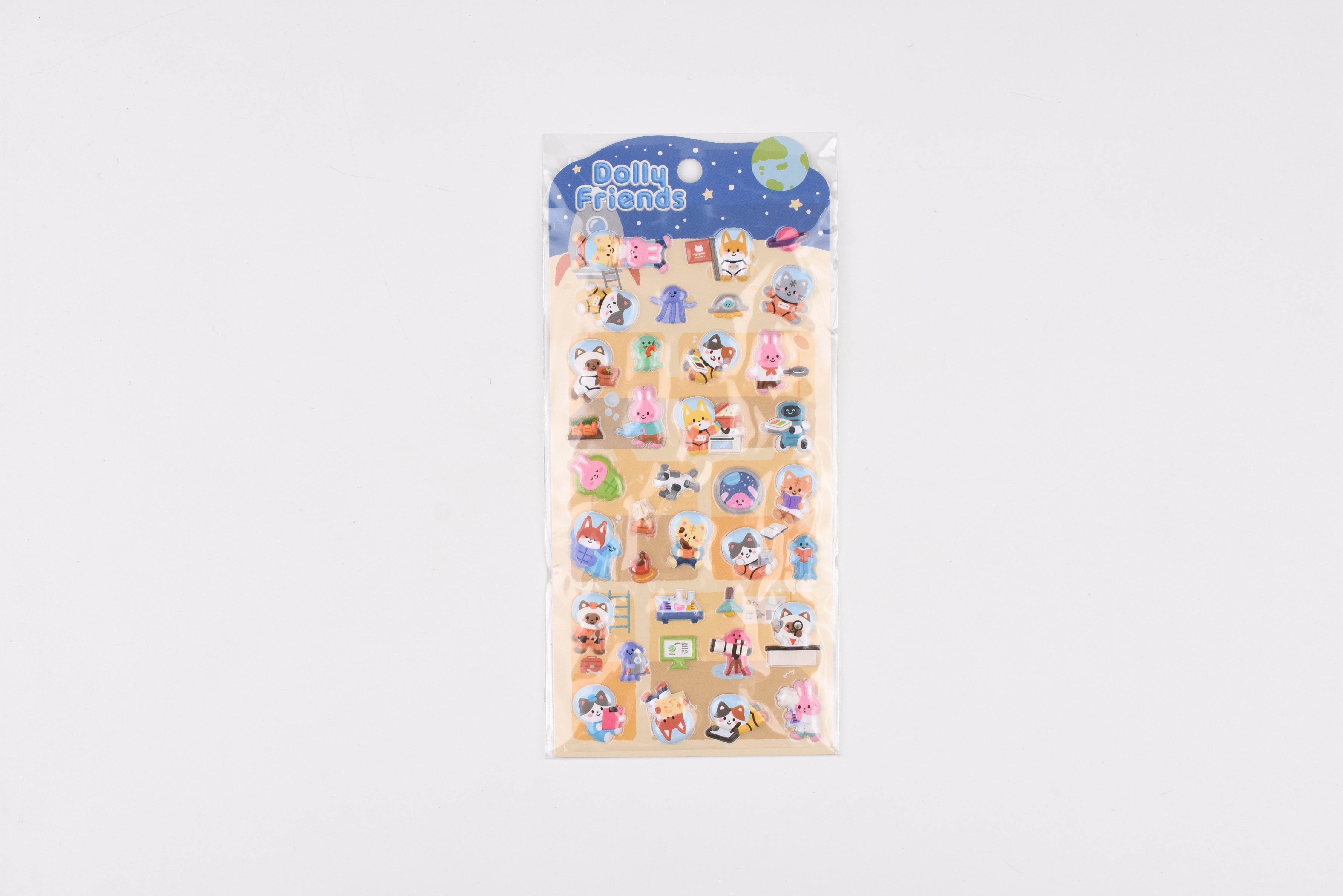 Mind Wave Sticker Sheet - Dolly Friends Puffy Stickers - Moon