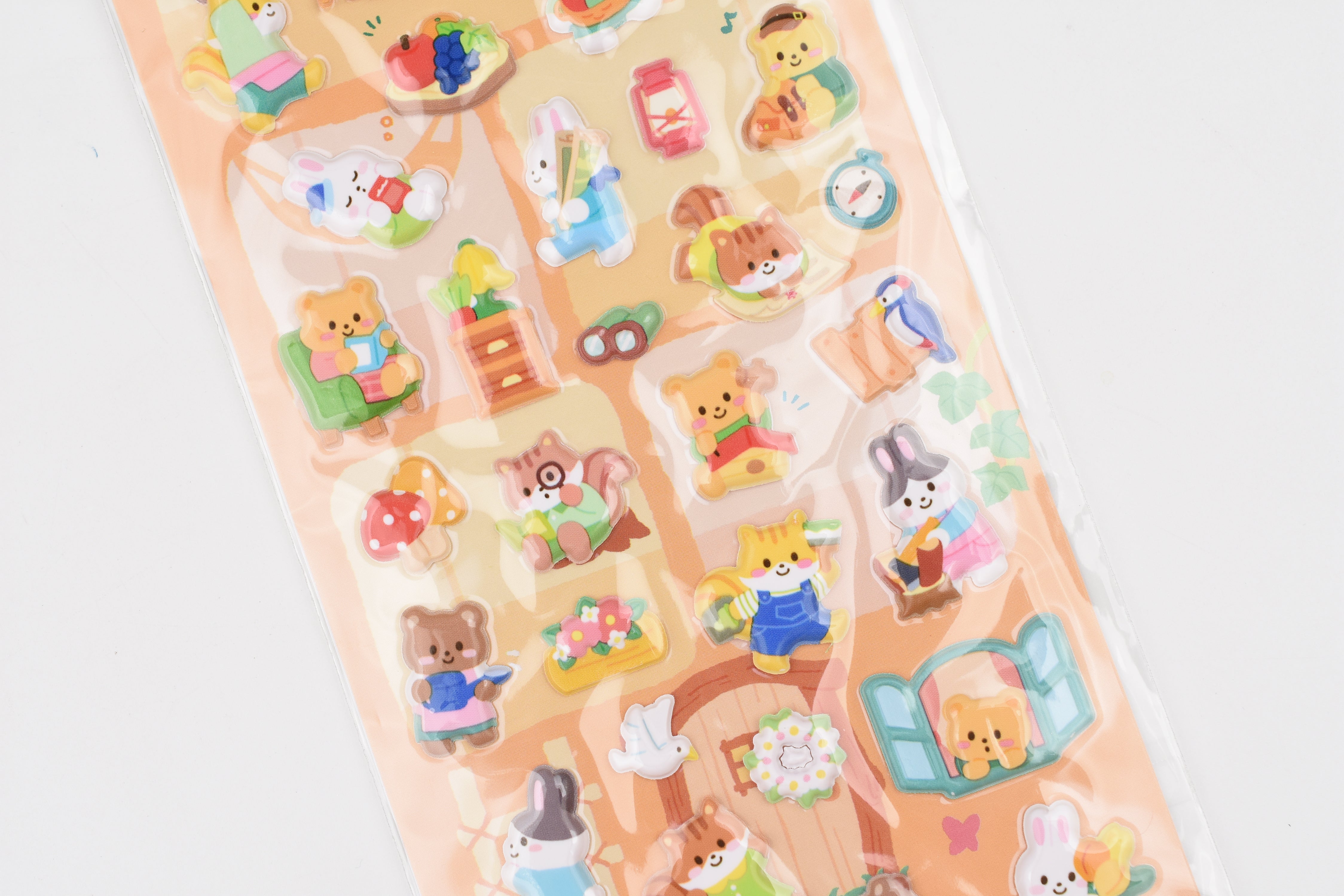 Mind Wave Sticker Sheet - Dolly Friends Puffy Stickers - Forest