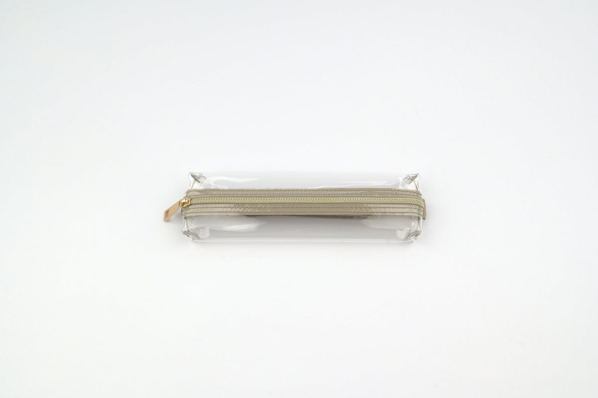 Midori Book Band Pen Case - Transparent x Beige