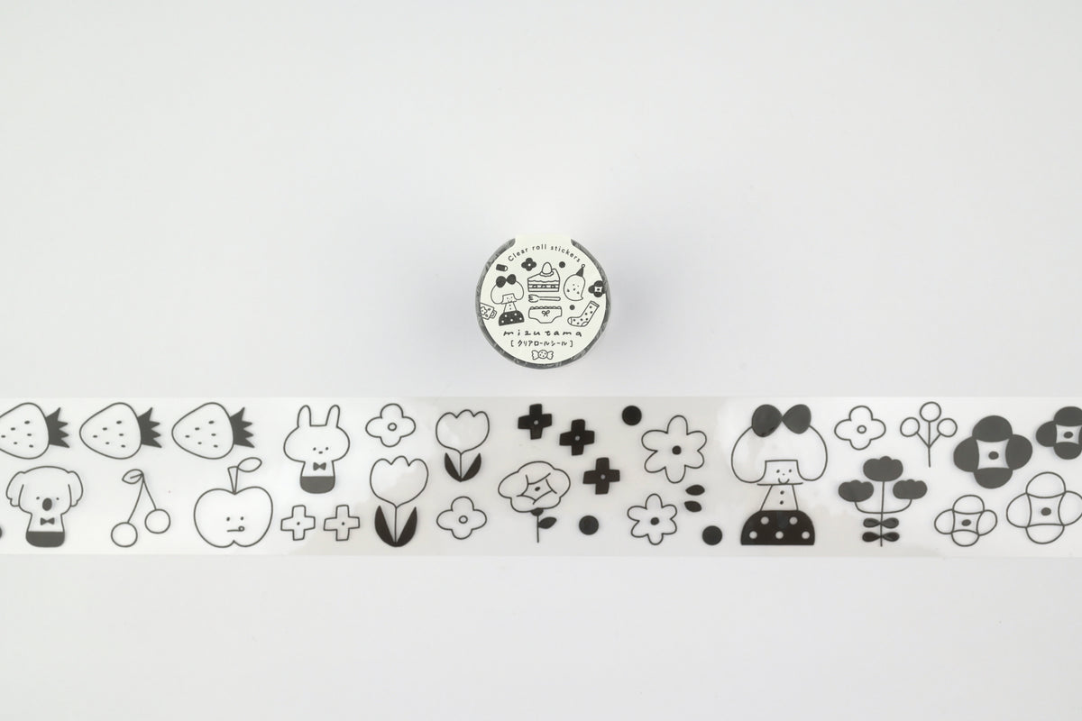 Item OSP x mizutama Clear Roll Stickers - Smile Monochrome - 50mm