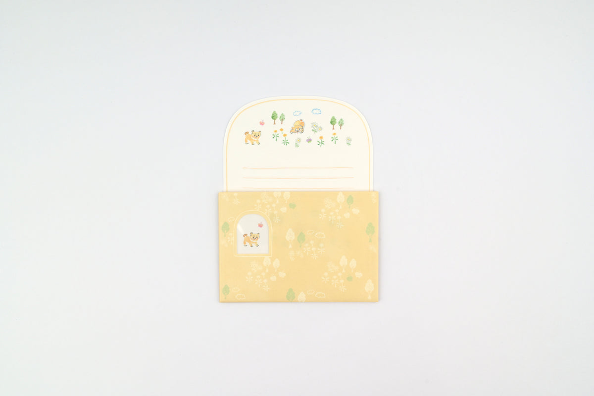 Ryu-Ryu x Honjo Ayako Letter Set - Pale Watercolor - Dog on a Walk
