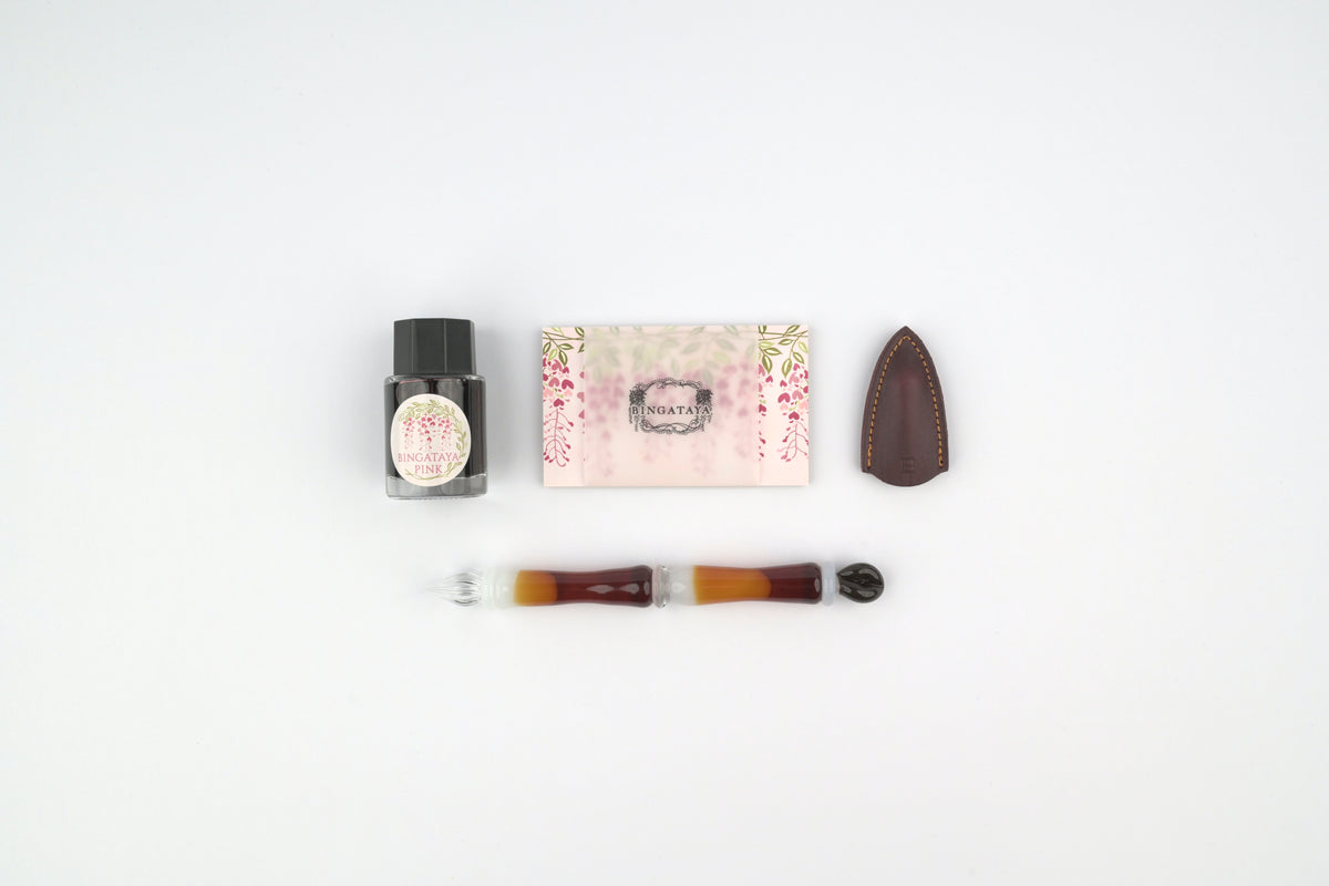 BINGATAYA Glass Dip Pen Set - Pink