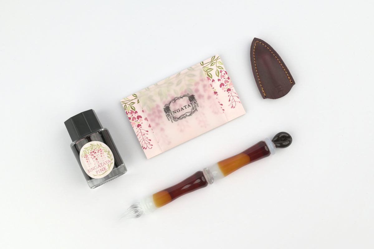 BINGATAYA Glass Dip Pen Set - Pink