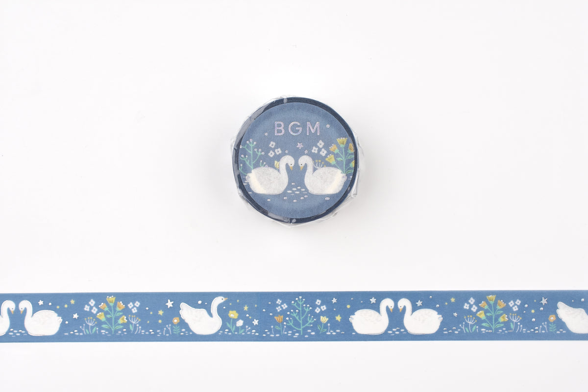 BGM Washi Tape - Foil Stamping -  Nordic Forest - Swan Lake