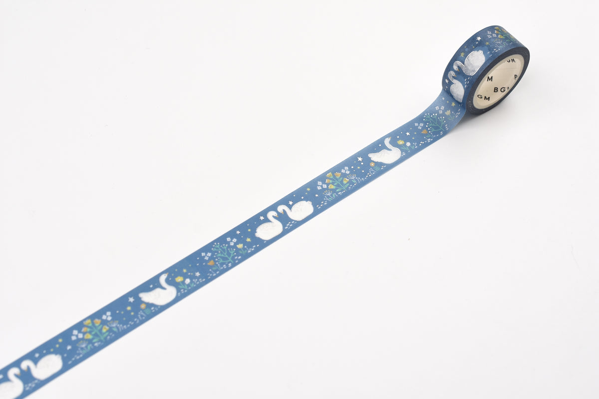 BGM Washi Tape - Foil Stamping -  Nordic Forest - Swan Lake
